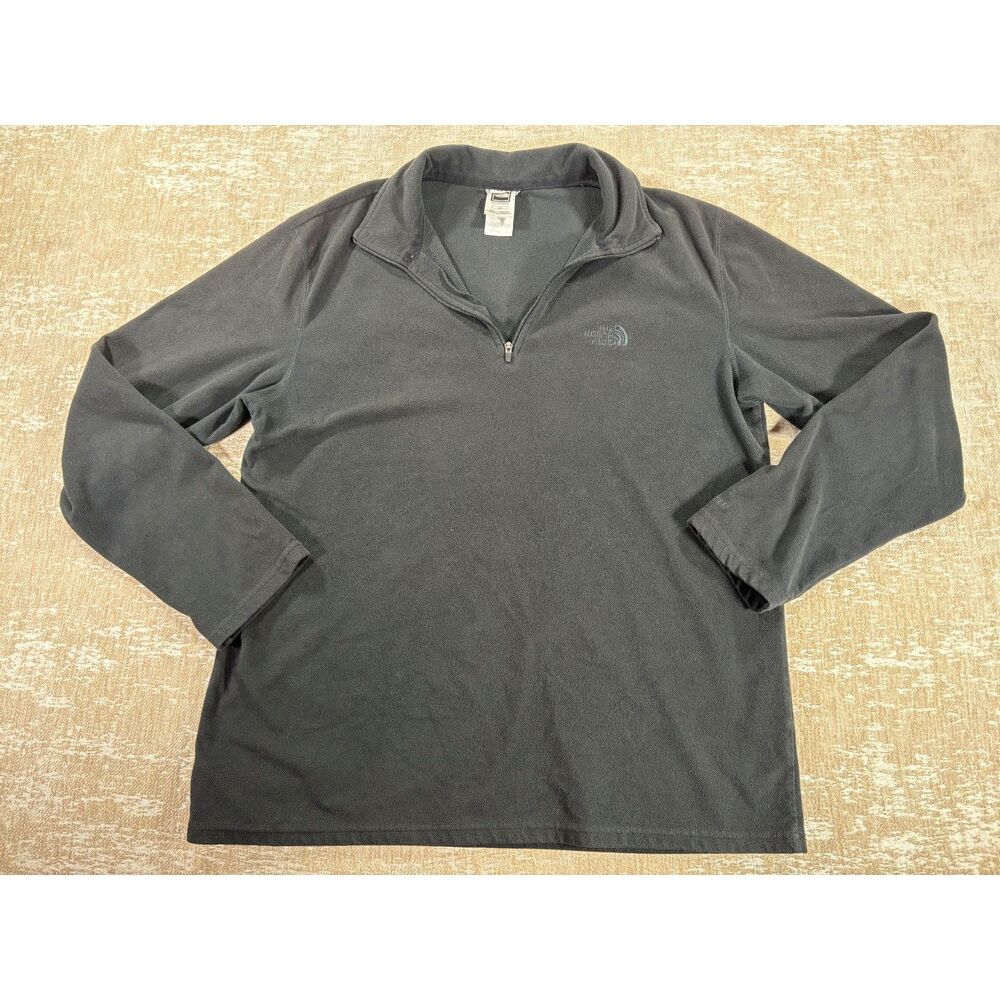 The North Face Charcoal Black Quarter Zip Fleece Pullover Men's Size L